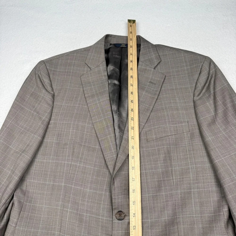 Brooks Brothers 346 Suit Mens 42R Brown Plaid Wool 2 Piece Two Button Madison